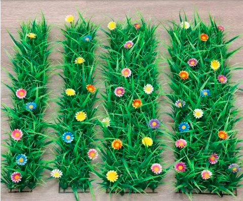 Simulated Lawn Plastic Flowers and Plants